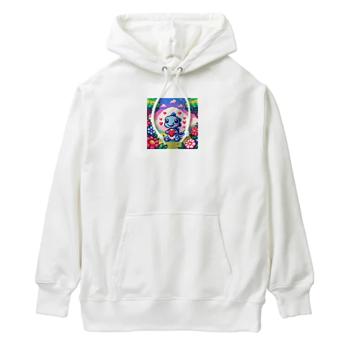 ピクセルアート 恐竜の子ども Heavyweight Hoodie