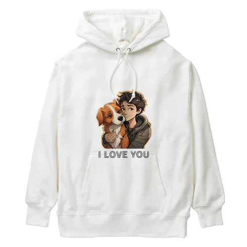 I LOVE YOU(Dog&Boy) (38) Heavyweight Hoodie