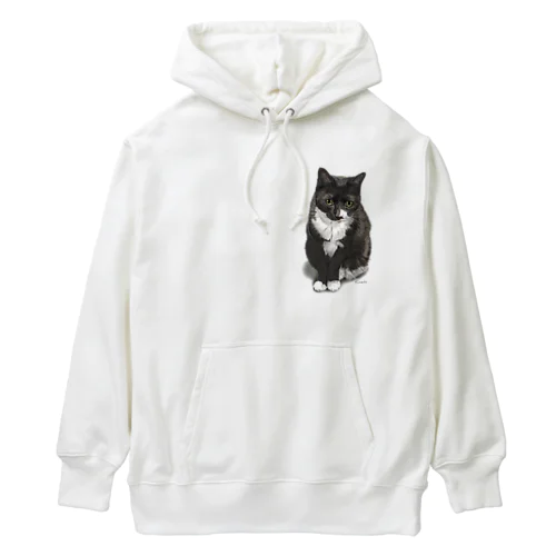 くつした猫のくろみつ Heavyweight Hoodie