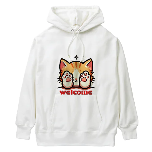 肉球で目隠し猫ちゃん Heavyweight Hoodie