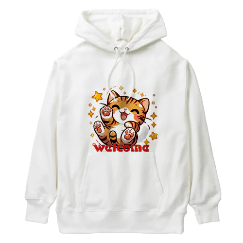 楽しく笑う肉球の猫ちゃん Heavyweight Hoodie