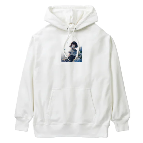 紫陽花と女子高生 Heavyweight Hoodie