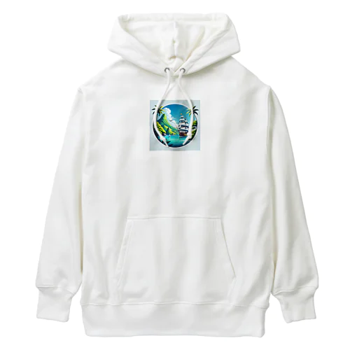 カリブ海と船 Heavyweight Hoodie