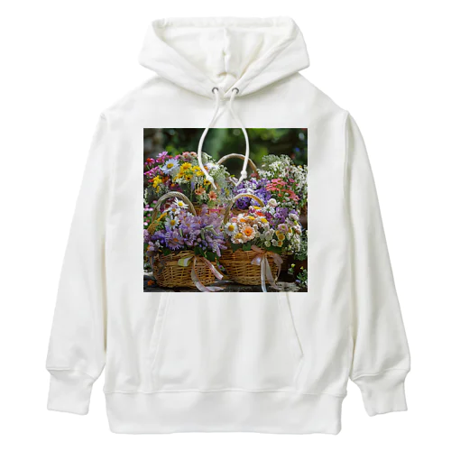 華やかな花が入った花かご　なでしこ1478 Heavyweight Hoodie