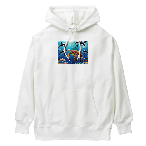 かめ　シャチ　イルカ Heavyweight Hoodie