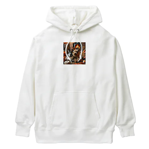 パンダうさぎとノーリッチテリア Heavyweight Hoodie