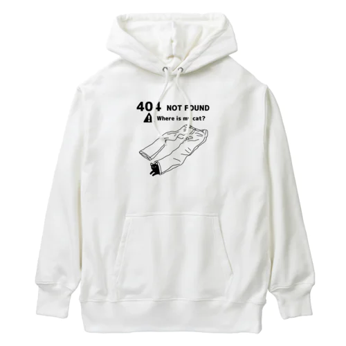 見つかりません(ブラック) Heavyweight Hoodie