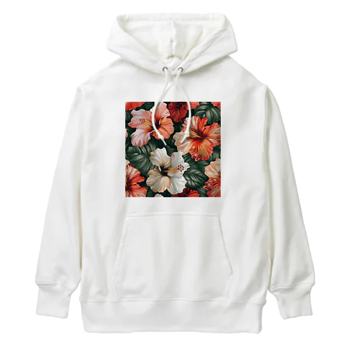 色合い鮮やか花ハイビスカス Heavyweight Hoodie