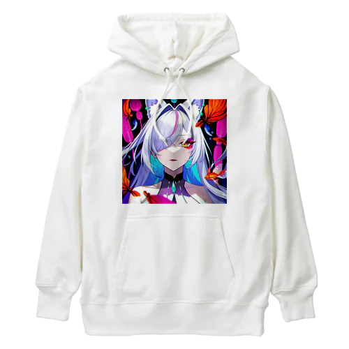 獣耳を持つ美しい女性 Heavyweight Hoodie