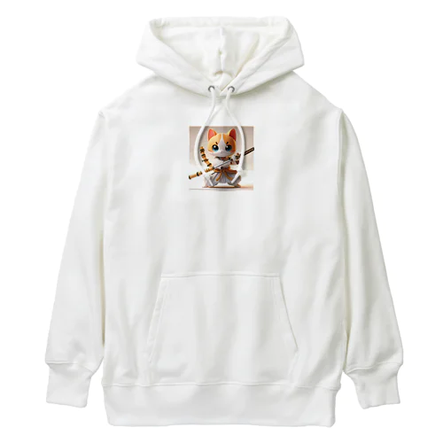 可愛いネコ侍 Heavyweight Hoodie