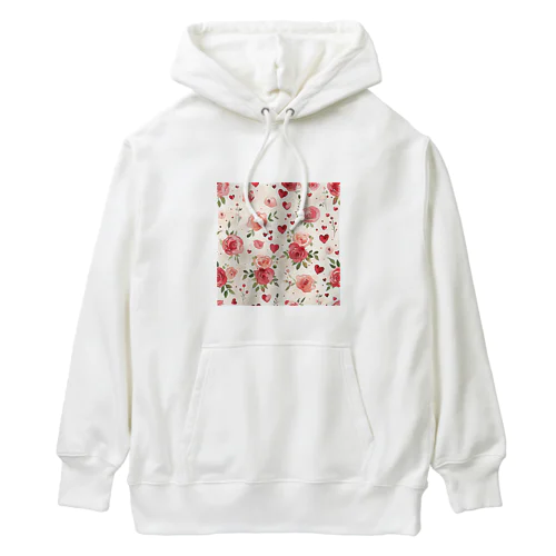 ハート　赤　ピンク　薔薇　可愛い Heavyweight Hoodie