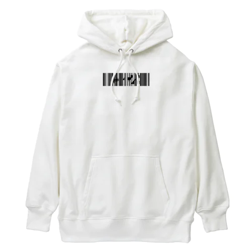 bar code #428  black Heavyweight Hoodie