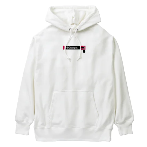 [0~Begin]ファスナー柄ロゴプリント Heavyweight Hoodie