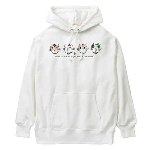 保護猫　名言２　雲の向こうはいつも青空　 Heavyweight Hoodie