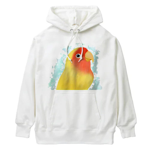 ほんわかコザクラインコ　ルチノー【まめるりはことり】 Heavyweight Hoodie