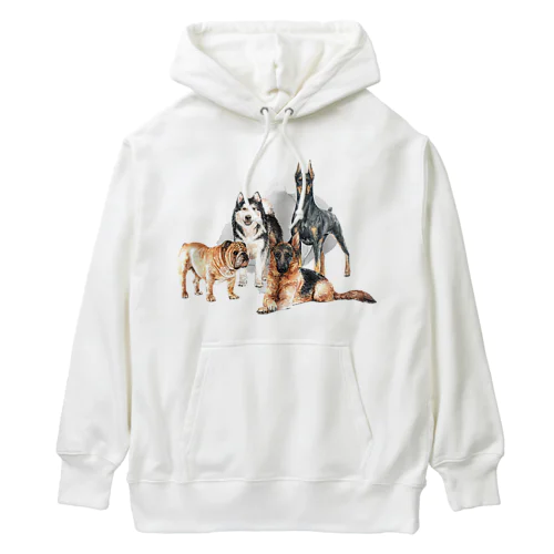 ちょっぴり強面の大きい犬たち。 Heavyweight Hoodie