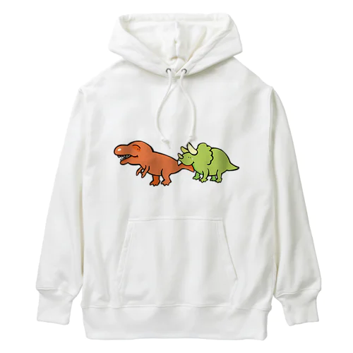 カムカム恐竜（ティラノサウルス×トリケラトプス） Heavyweight Hoodie