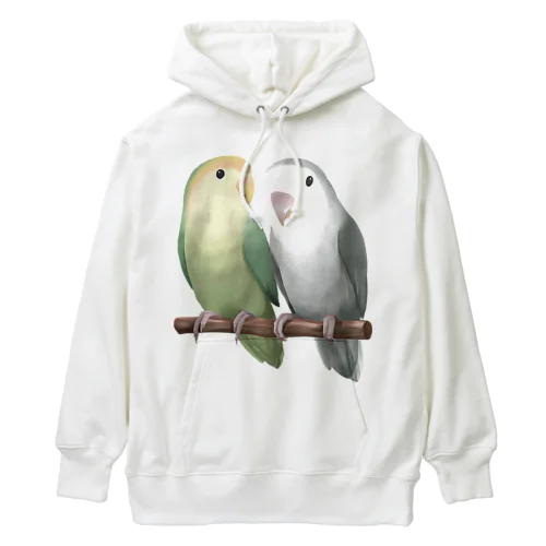 コザクラインコ　モーブとオリーブ【まめるりはことり】 Heavyweight Hoodie