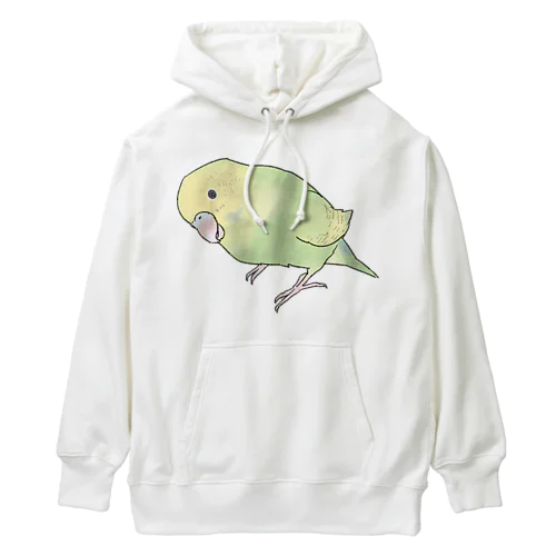 首傾げ　スパングルセキセイインコちゃん【まめるりはことり】 Heavyweight Hoodie