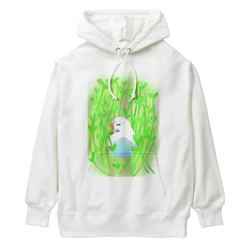 豆苗まみれのセキセイちゃん Heavyweight Hoodie