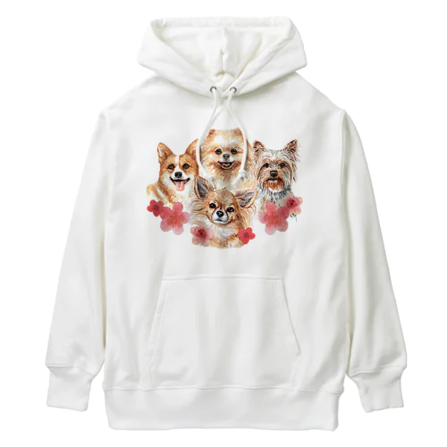 お花の似合う小さい犬たち。 Heavyweight Hoodie