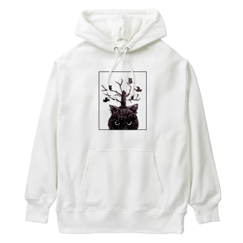 猫とフクロウ Heavyweight Hoodie