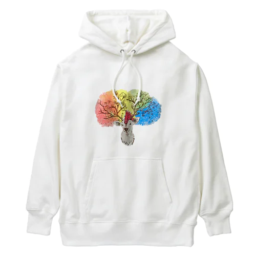 どうぶつの頭上は四季（シカ） Heavyweight Hoodie