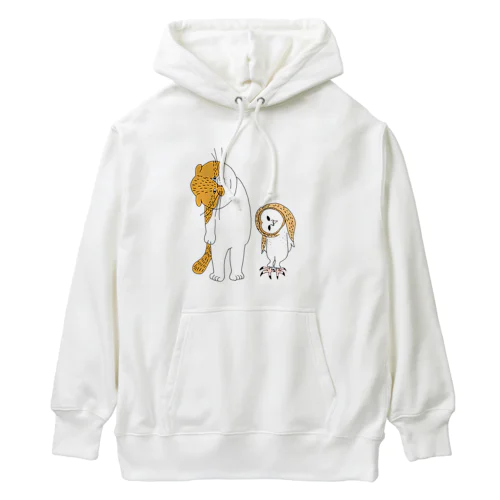 ネコとメンフクロウ Heavyweight Hoodie