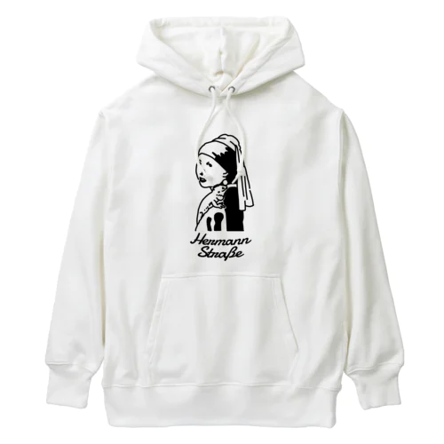 イラスト絵画：フェルメールとフトアゴヒゲトカゲ Heavyweight Hoodie