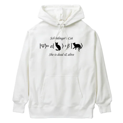 シュレーディンガーの猫（黒字） Heavyweight Hoodie