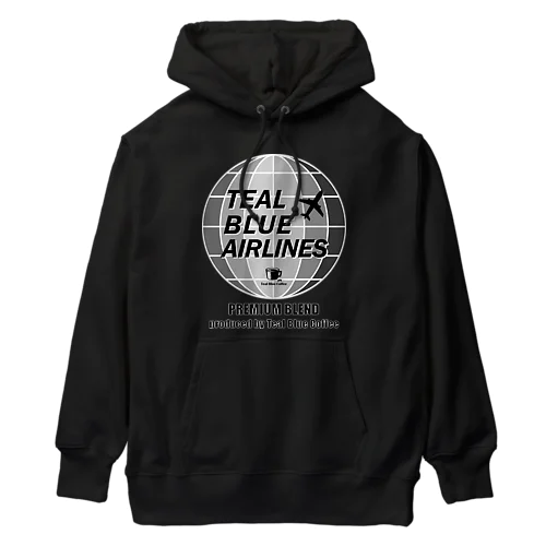 TEAL BLUE AIRLINES - grayscale Ver. - Heavyweight Hoodie