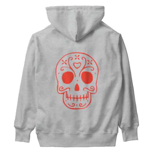 RED skull Heavyweight Hoodie