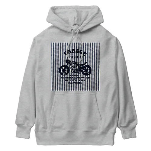 武骨なバイクデザイン(ヒッコリー) Heavyweight Hoodie