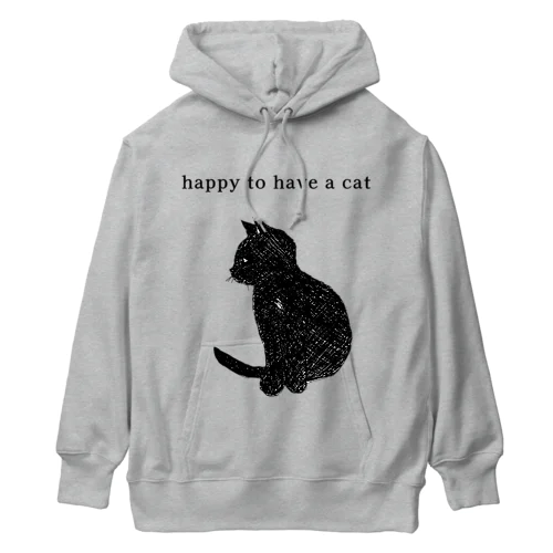 happy to have a cat Heavyweight Hoodie