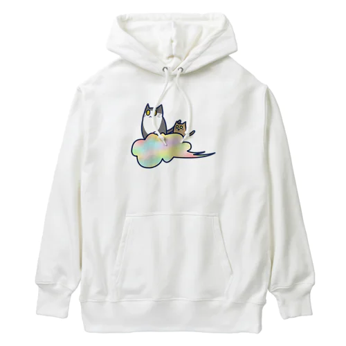 五色の雲と二匹の猫 Heavyweight Hoodie