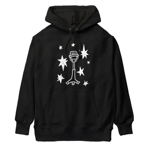 漫才マイク 白 Heavyweight Hoodie