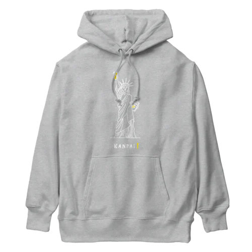 彫刻 × BEER（自由の女神）白線画 Heavyweight Hoodie