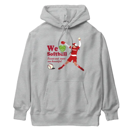 we love Softball Victory Heavyweight Hoodie