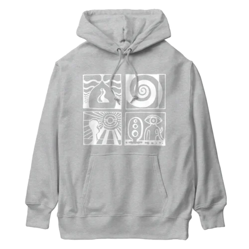 太陽の眼 文字絵(白/前面) Heavyweight Hoodie