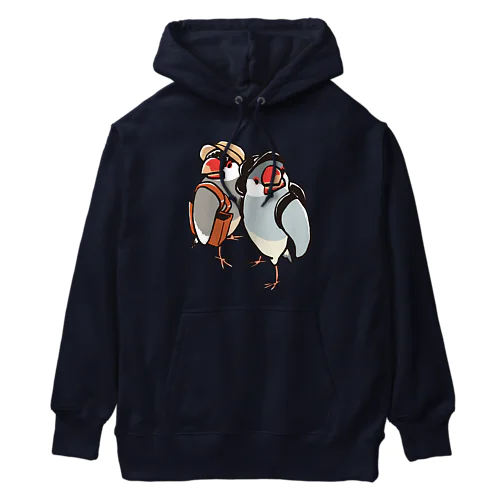 文鳥ちゃん知らない街を探検 Heavyweight Hoodie