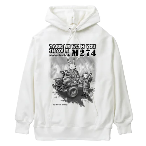 うさぎとねこ　US M274に乗せて！ Heavyweight Hoodie