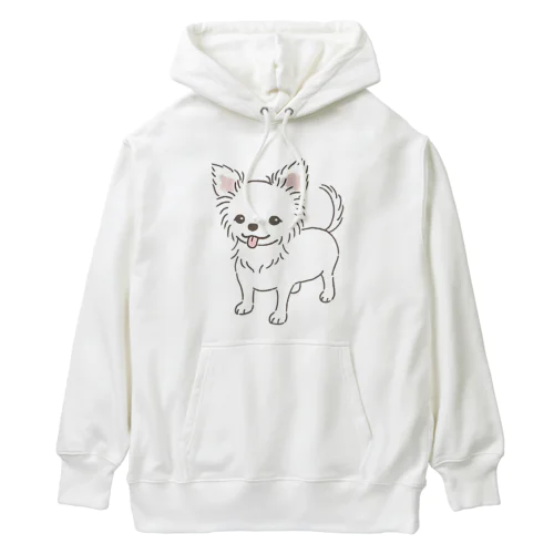 チワワ（ロング・ホワイト） Heavyweight Hoodie