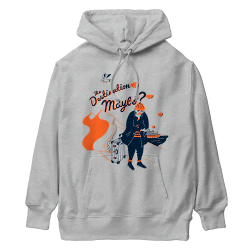 The Destination Maybe / Navy and Orange Heavyweight Hoodie