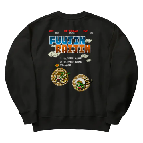 【バックプリント】レトロゲーム風な風神雷神 Heavyweight Crew Neck Sweatshirt