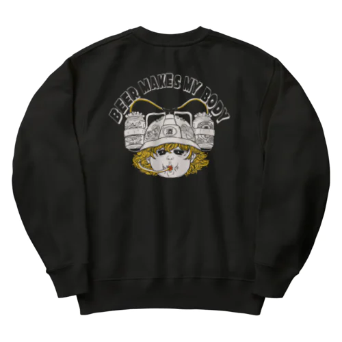 Beer makes my body Heavyweight Crew Neck Sweatshirt