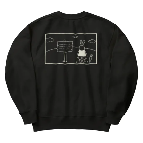 うさぎ　バックプリント　ホワイト Heavyweight Crew Neck Sweatshirt