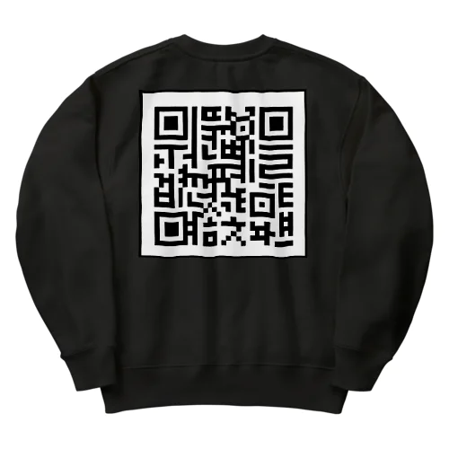 QRコードに空目するハングル　バックプリント Heavyweight Crew Neck Sweatshirt