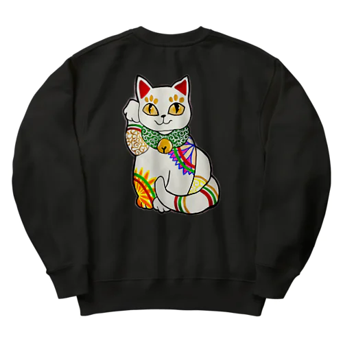 welcome cat 白 Heavyweight Crew Neck Sweatshirt