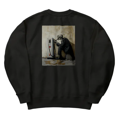 The End of Fuel Food. Respect of 石田徹也 Heavyweight Crew Neck Sweatshirt