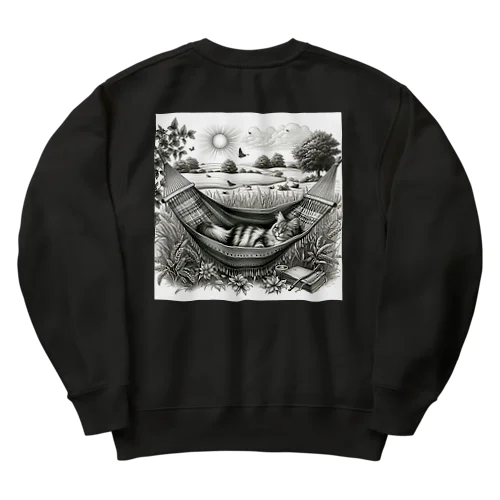 猫ちゃん　のんびりハンモック Heavyweight Crew Neck Sweatshirt